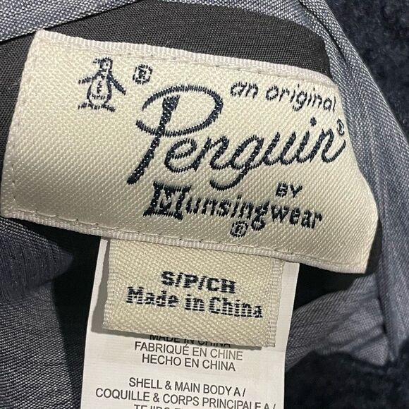 ORIGINAL PENGUIN Reversible Puff Vest blue heather side OR blue Sherpa like side - Picture 4 of 10